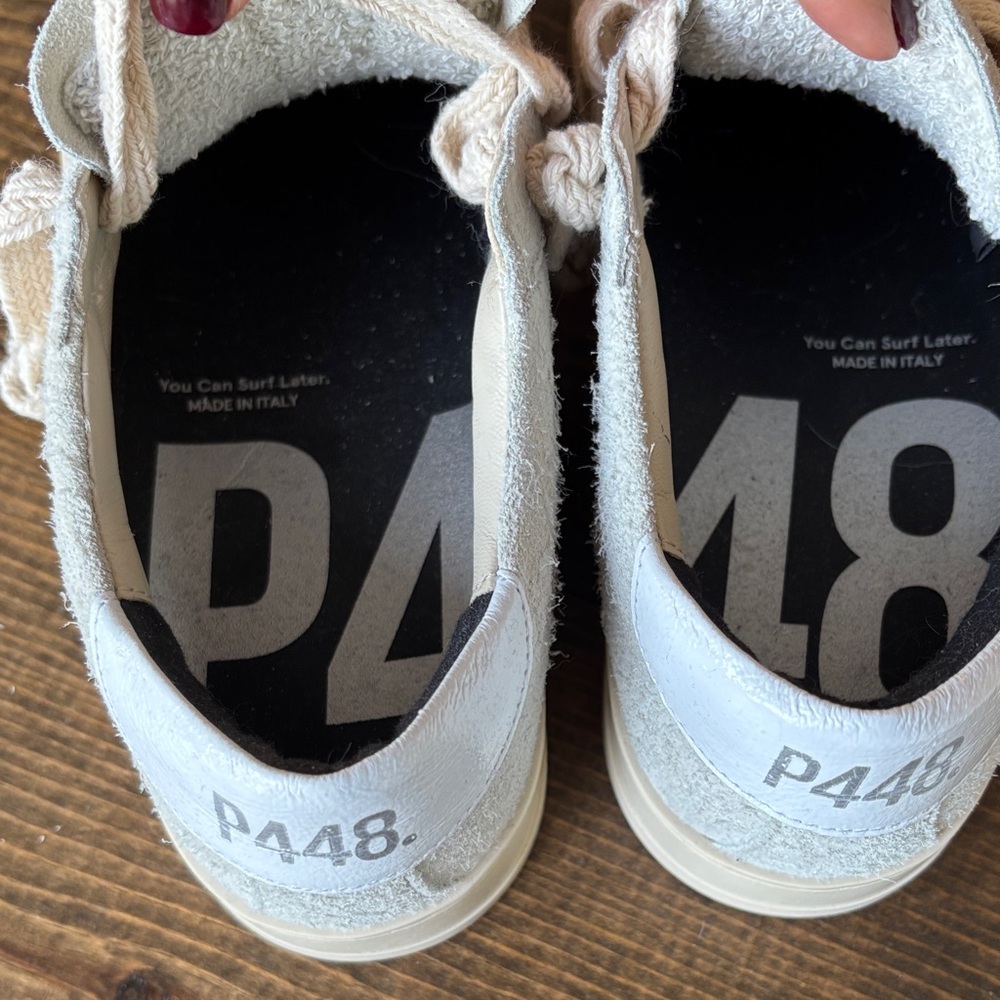 P448 Cream Textured Women's Sneakers 39 NWT - Picture 8 of 9